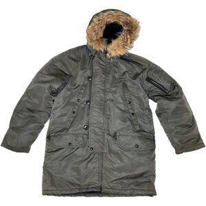 Spiewak N-3B Parka Mens 38 L Green Extreme Cold Weather Hooded Fur Trim Made USA